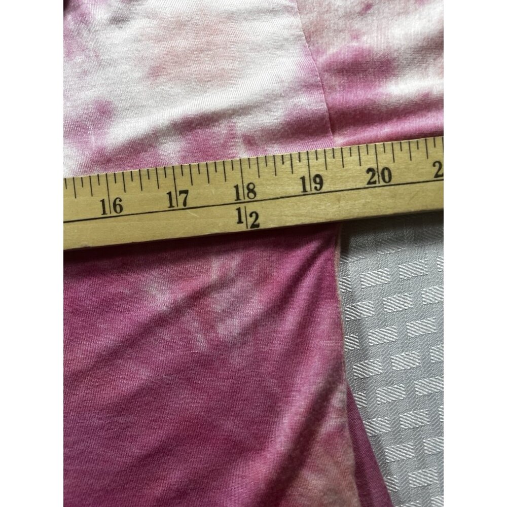 Hem‎ & Thread Pink/Orange Long Sl, Lightweight Knit top Womens Sz Med-drawstring - Picture 5 of 9